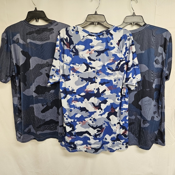 Lot Of 3 Nike T-Shirt Mens XL Fitted Blue Camo Dri-Fit Short Sleeve Performance - Picture 7 of 11